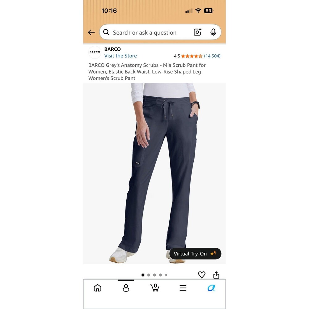 BARCO Grey's Anatomy Mia Scrub Pants Women's Steel Medium NWT